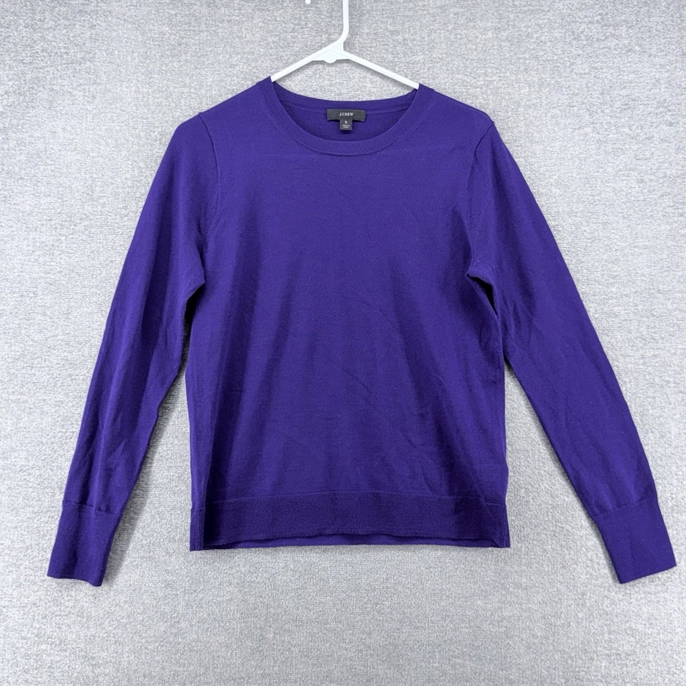 J Crew Sweater Top Women Size Small Merino Wool Purple Pullover Winter